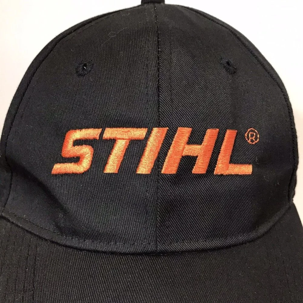 STIHL Orange Embroidery Black Oficially Licensed Snapback Hat